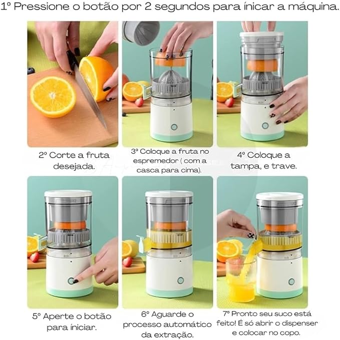 CITRUS POWER - Espremedor De Frutas Elétrico Portátil USB 45w Ultra - (SUPER PROMOÇÃO - ATÉ O DIA 15/03/2024)